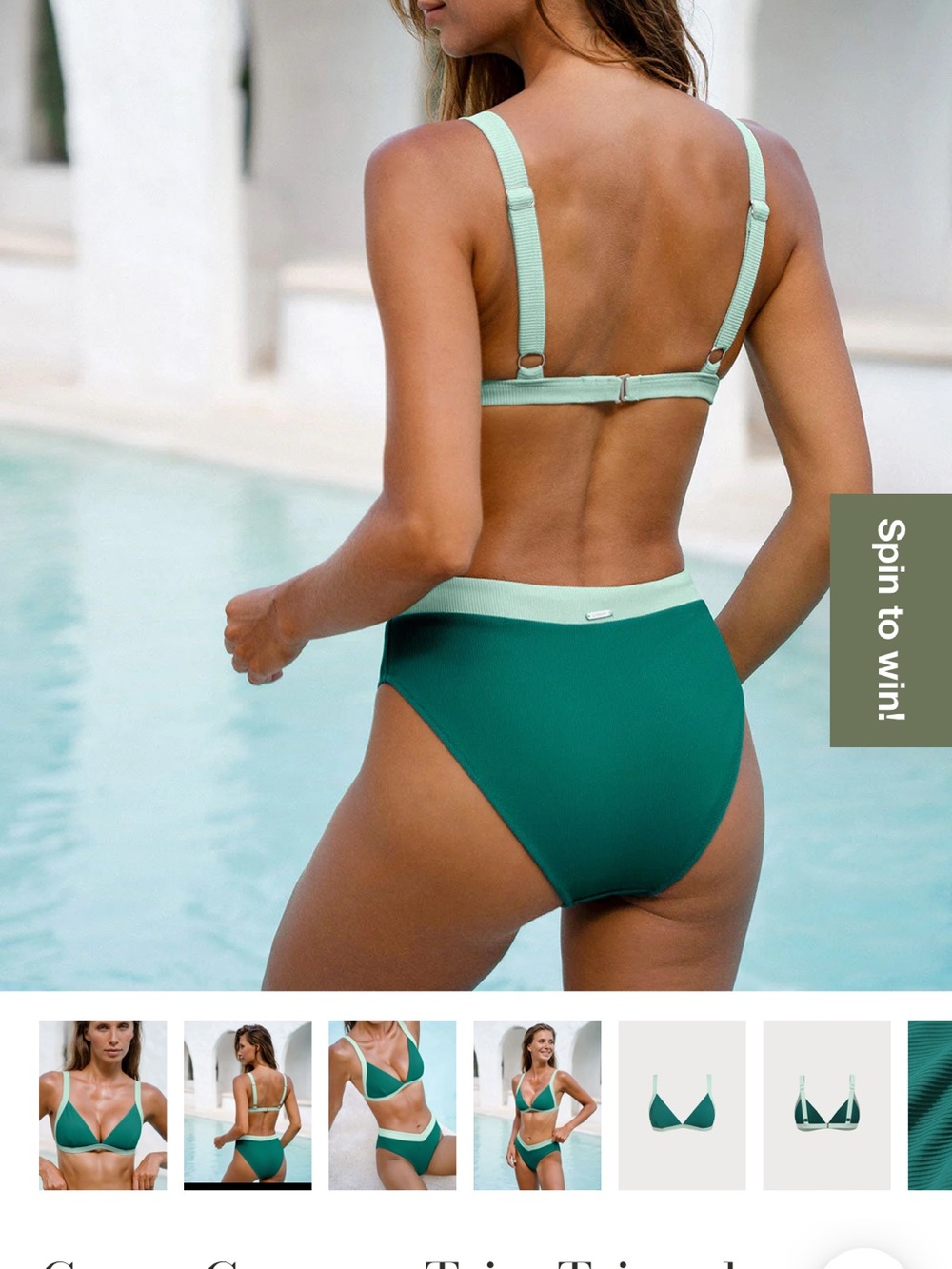Women’s Teal And White Bikini Set - Classic Two-Piece Swimwear — image 3 of 3